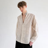 Luxury Pearl Patchwork Long Sleeve Shirt