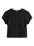 Women Hip Hop Black Slim Fit Ice-Feel T-Shirt