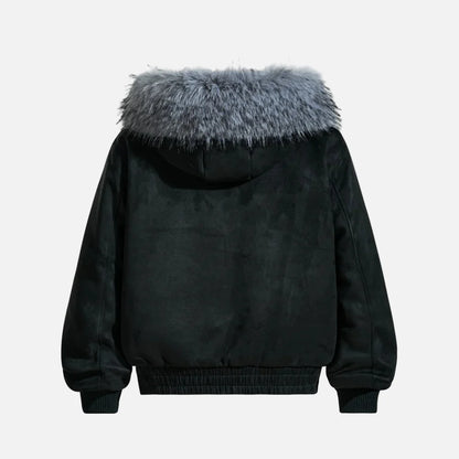 Thick Fleece with Pockets Fur Hooded Jacket