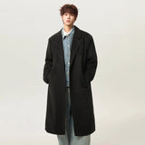 Korean Style Retro Single Button Wool Coat