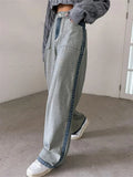 Colorblock Designer Loose High Waist Jeans