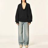 Women Cute Chic Solid Loose O Neck Sweater