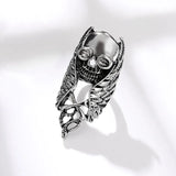 Gothic Retro Skull Wings Knuckle Ring
