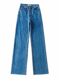 Straight High Waist Women's Denim Pants