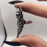 Gothic Retro Skull Wings Knuckle Ring