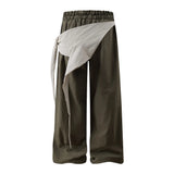 Y2K Men Hip Hop Elastic Patchwork Cargo Pants