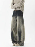 Blue Casual High Waisted Wide Legg Jeans