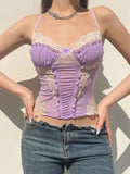 Y2K Lace Sheer Cropped Top