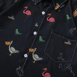 High-Quality Tropical Birds Graphic Short Sleeve Shirt