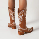 Retro Hip Hop Embroidered Cowboy Boot