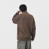 Essential Solid Color Mock Neck Jumper Sweater