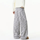 Winter Embroidery Cartoon Pattern Elastic Sweatpants