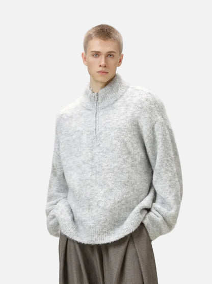 Y2K Cozy Thickened Half Zip Knitted Sweater