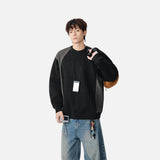 Contrast Color Raglan Crew Neck Sweatshirt