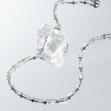Men Punk Titanium Steel Cross Chain Necklace