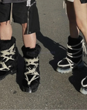 Black Winter Platform Fur Boot