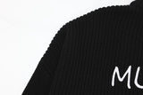 Y2k Letter Embroidery Turtleneck Sweater