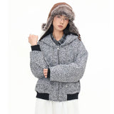 Y2K Elegant Gray Zip-Up Hooded Sweatshirt