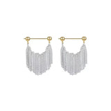 French Romantic Silver Tassel Metal Earring