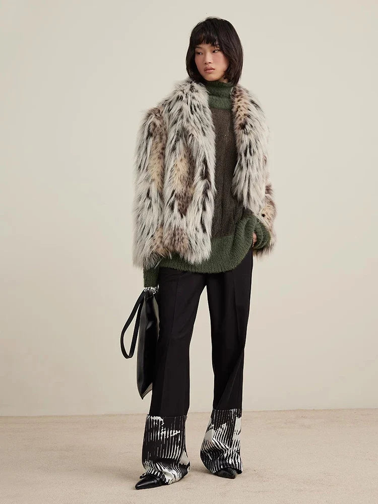 Colorful Thickened Warm Faux Fur Jacket