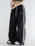 Women Casual Vintage Striped High Waist Sweatpants