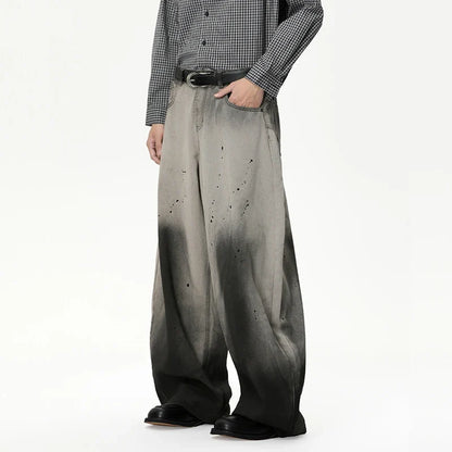 Splash Ink Gradient Color Wide Leg Jeans