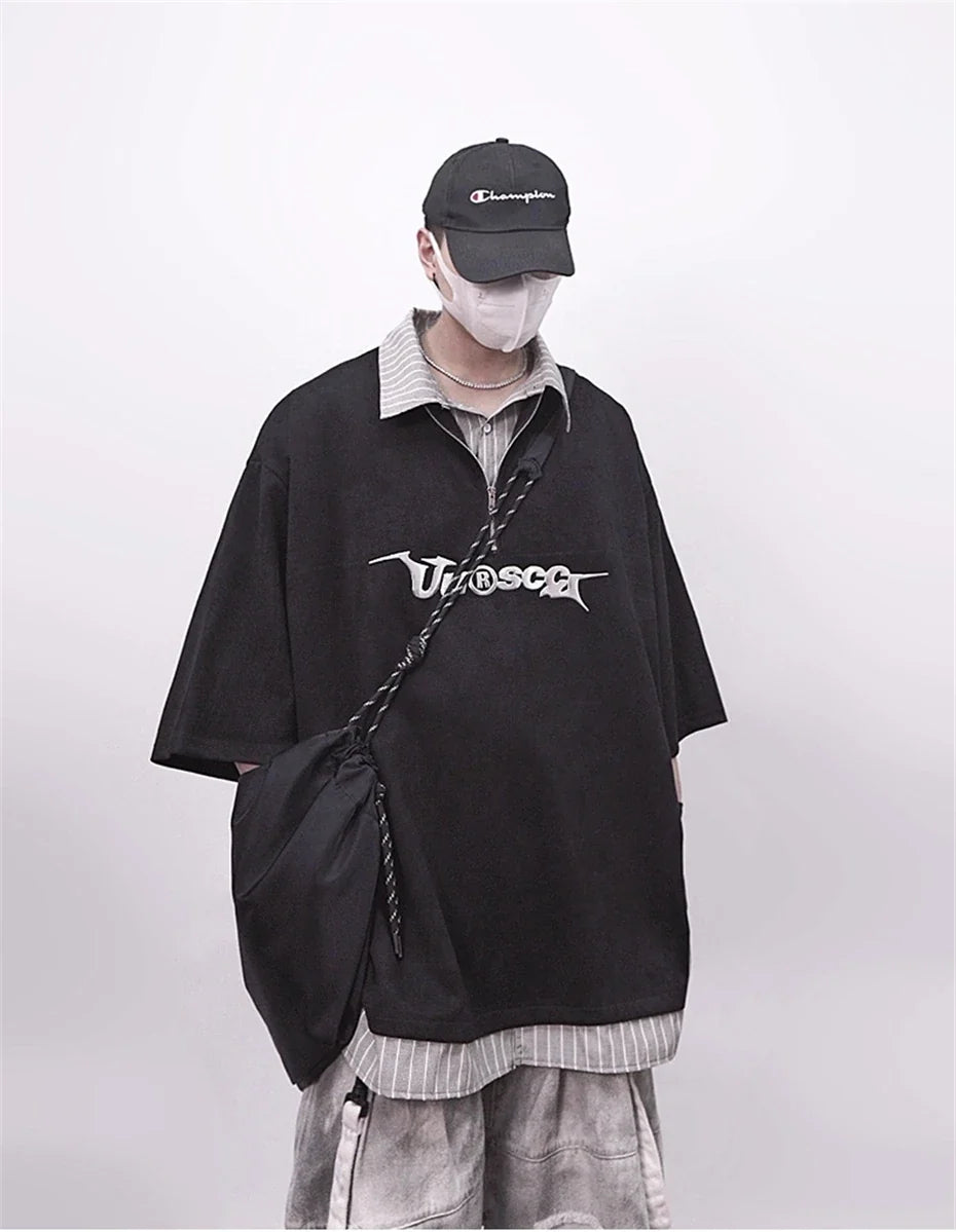 Punk Vintage Oversized Polo T-Shirt