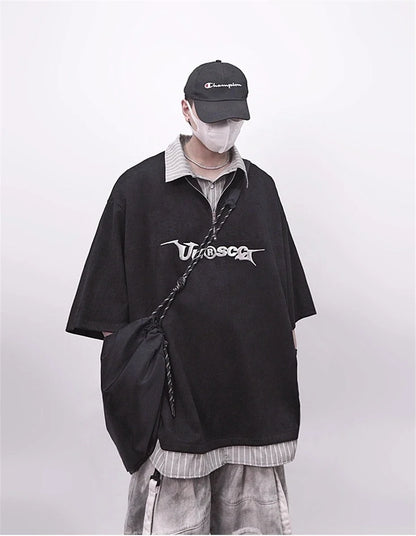 Punk Vintage Oversized Polo T-Shirt