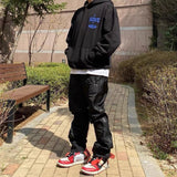 F Wave Black Solid Hoodie