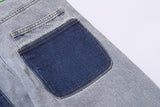 Butterfly Snake Embroidery Straight Denim Pants