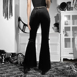 Dark Gothic High Waist Flare Pants