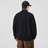 Cozy Black Turtleneck Half Zipper Sweater