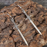 Vintage Sword Dagger Long Drop Earring