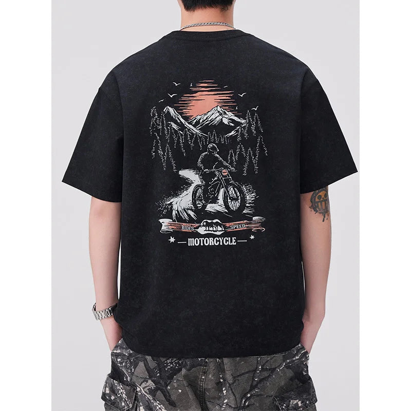 Breathable Black Round Neck Casual T-Shirt