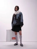 Retro Oversized Casual Patchwork Denim Jacket
