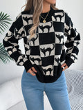 Y2K Signature Halloween Plaid Knitted Sweater