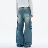 Functional Multi-Pocket Straight Leg Denim Jeans