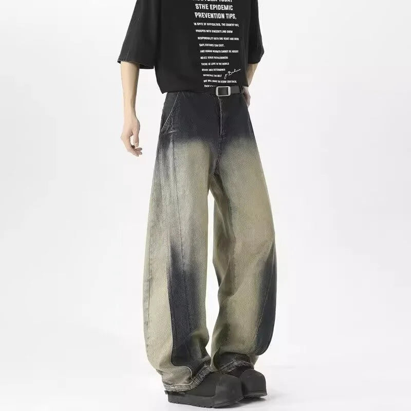 Distressed Vintage Washed Gradient Jeans