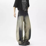 Distressed Vintage Washed Gradient Jeans