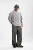 Placket Polo Solid Color T-Shirt