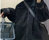 Warm Streetwear Fleece Lined Faux Fur Jacket