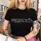 Y2K Rhinestone Embelished T-shirt