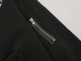 Plush Letter Embroidery Zipper Fly Cargo Puffer Jacket