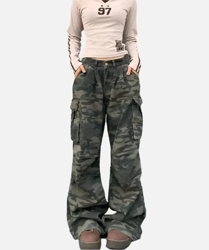 Model  wearing the army green  Ranger's Cargo Jeans