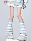 Soft Girl Chic Striped Leg Warmer Ensemble