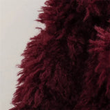 Y2K Comfortable Red Angora Faux Fur Jacket
