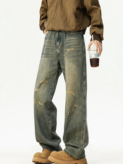 Vintage Ripped Distressed Baggy Wide Jeans