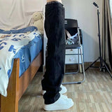 Skull Hand Signs Black Baggy Jeans