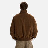 Elegant Solid Color Stand Neck Parka Fur Jacket