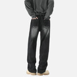 Streetwear Black Washed Baggy Denim Jeans